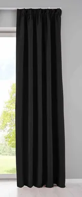 Produktbild von Vorhang Blickdicht »NewYork« verdeckte Schlaufen Schwarz HxB 245x140 cm 1er-Pack Thermo-Gardine Verdunkelungsvorhang Blackout schalldämmend Kräuselband Raffhalter 202020610
