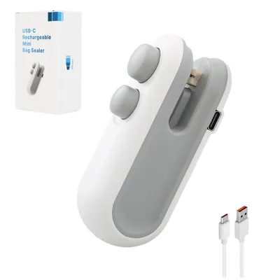Produktbild von 2-in-1 Mini Folienschweißgerät & Beutelöffner,Wiederaufladbarer Tragbarer Tütenschweißer für Lebensmittel,Magnetisches Design, USB-C Ladeanschluss