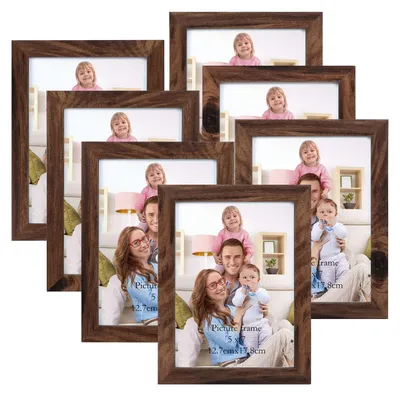Fotolijst-Set 7er-Pack 13x18 cm Holzmaserung braun