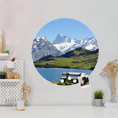 Produktbild von Design Stahlmagnettafel Weiß Rund 47cm Alpen