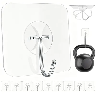 Immagine prodotto di Omgoods - Ganci adesivi per parete, resistenti (confezione da 10 pezzi)