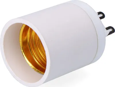 Produktbild von G9-zu-E27-Konverter, 2 auf 230 V, Weiß, ø33 x 57 mm (unter Schrumpfschlauch)