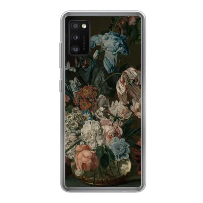 Produktbild von MuchoWow® Handyhülle Schutzhülle Hülle für Samsung Galaxy A41 Stilleben mit Blumen - Gemälde von Cornelia van der Mijn Silikon Softcase Handy Hülle - Mobiltelefon