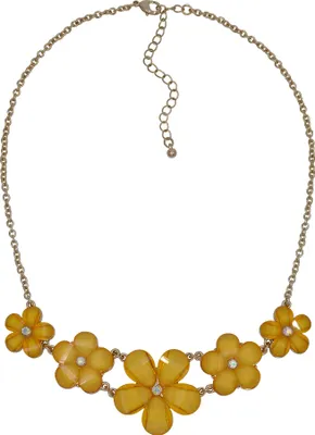 Produktbild von Steuer Modeschmuck Collier Metall 44+7cm gelb Glasstein 445050053