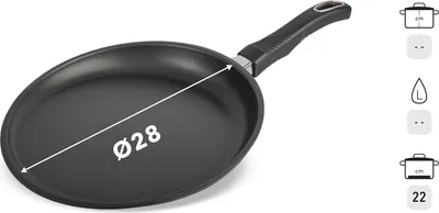 Zdjęcie produktu dla Gastrolux Biotan-Plus Induktion fester Griff Guss-Crepepfanne 28cm 17628