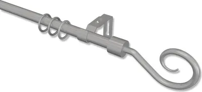Produktbild von Interdeco Gardinenstange, Vorhangstange Chrom matt Mod. Favorit Helix, 13/16 mm Ø ausziehbar, 130-240 cm