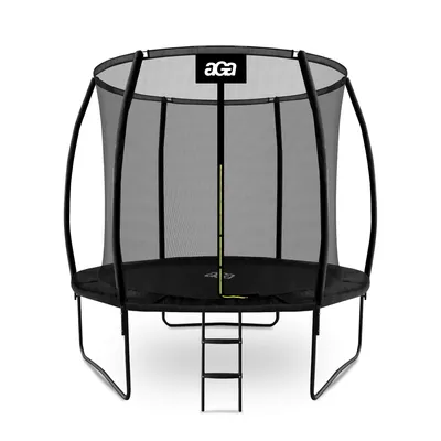 Produktbild von Aga SPORT EXCLUSIVE Trampolin, Kindertrampolin, Gartentrampolin mit Sicherheitsnetz 250 cm Schwarz + Schutznetz + Leiter