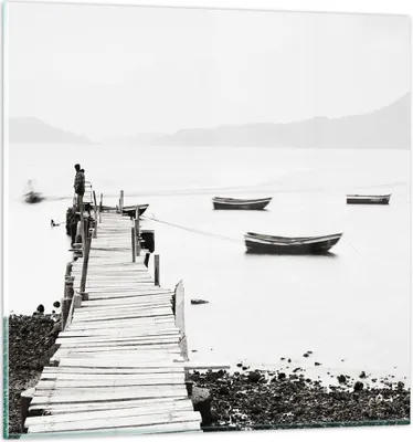 Produktbild von Bilder auf glas - Fußgängerbrücke See hongkong - 30x30cm - Glasbilder - Wandbilder - Kunstdruck - zum Aufhängen bereit - Wanddekoration aus Glas - Glas Bilder - Wandbild auf Glas - GAC30x30-3151