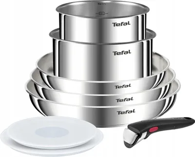 Produktbild von Topfset Tefal Emotion L8968S04 Edelstahl 8-teilig mit abnehmbarer Griff