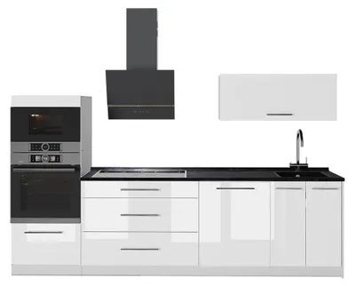 Image de Cuisine Vicco Fame-Line Blanc Haute brillance/Blanc 280cm, PT Anthracite, Model 64731