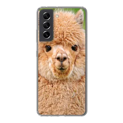 Produktbild von MuchoWow® Handyhülle Schutzhülle Hülle für Samsung Galaxy S21 FE Alpaka - Wolle - Braun Silikon Softcase Handy Hülle - Mobiltelefonhülle