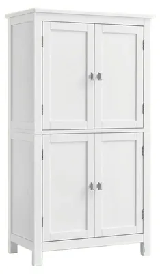 Immagine prodotto di Mobiletto da bagno con spazio contenitivo – MDF bianco – 30 x 60 x 110 cm