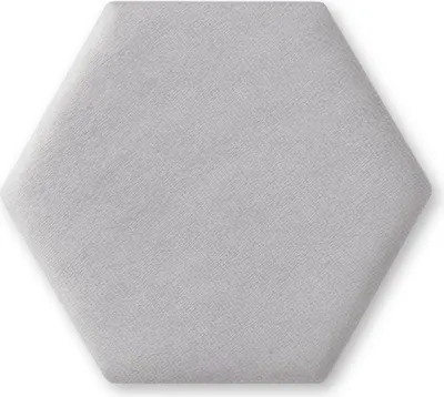Produktbild von TAPHICEROS Hex Wandpaneel Polsterpaneel, 30x26 cm, SWING 16, Hellgrau, Wandkissen Hexagon Wandpolster Kopfteil für Bett Gepolstert Polsterplatte
