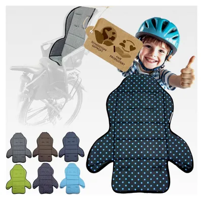 Produktbild von Ersatzbezug für Sitzkissen Auflage für Fahrradsitz kompatibel mit Römer Jockey Design MOD3 (schwarz blaue Punkte)