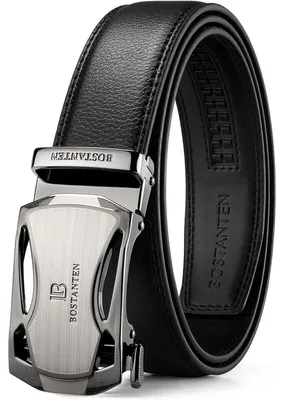 Zdjęcie produktu dla Skórzany pasek męski z automatyczną klamrą, szerokość 35 mm, kolor czarny, długość 115 cm