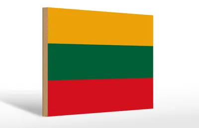 Produktbild von Holzschild Flagge Litauens 30x20cm Flag of Lithuania