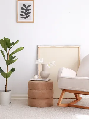 Image de Hanah Home, Boum - Camel, pouf, 100 % BOIS, camel, 40 x 40 x 40 cm