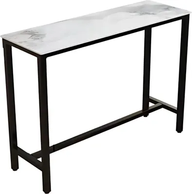 Zdjęcie produktu dla Stół barowy Milano - 120?cm - Do użytku wewnątrz - Kuchnia i salon - Marmurowy wygląd - 4 do 6 osób - Biały/szary