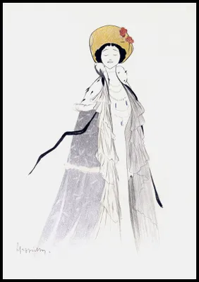 Produktbild von Poster 70x100cm Lina Cavalieri, Cappiello Vintage für das Wohnzimmer