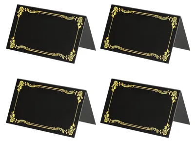 25 Stück Tischkarten, Blanko-Karten, Schwarz, Papier