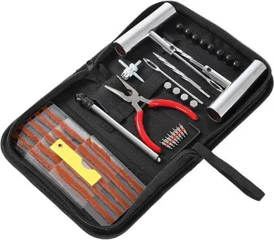 Productafbeelding van Bandenreparatieset - Bandengereedschap - Noodreparatie banden - 46-delige set - Universeel - Zwart