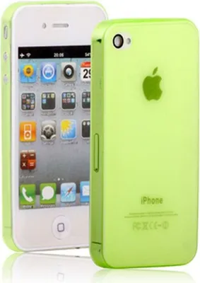 Produktbild von Schutzhülle Hard Case Hülle für Handy iPhone 4 / 4s transparent/grün