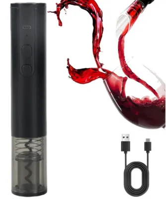Produktbild von Elektrischer Weinflaschenöffner - Automatischer Korkenzieher - Wiederaufladbar - USB-C-Laden - Für Zuhause und Geschenke - Schwarz