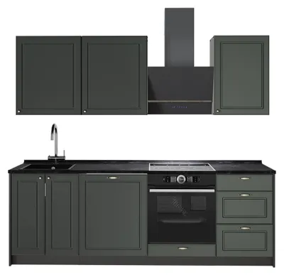 Obrázok produktu pre Kuchynka Vicco Fame-Line Zelený a zlatý vidiecky dom/antracitová 230 cm, AP Antracit, Model 63958