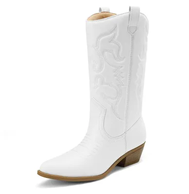 Produktbild von DREAM PAIRS Damen Cowboy Stiefel,Weiss,36