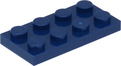 A single dark blue Lego plate with eight studs.