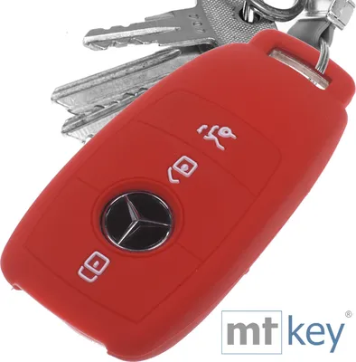 Produktbild von Auto Schlüssel Silikon Schutz Hülle Rot kompatibel mit Mercedes Benz E-Klasse W213 3 Tasten KEYLESS SMARTKEY