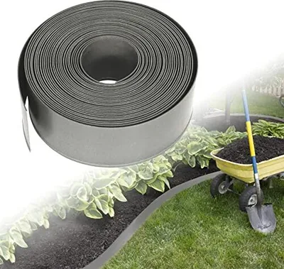 Produktbild von Rasenkante 20m Beeteinfassungen PP-Kunststoff Rolle Beetumrandungen Flexible Gartenbeetbegrenzung UV-Schutz und Witterungsbeständigkeit Rasen Hellgrau CEEDIR