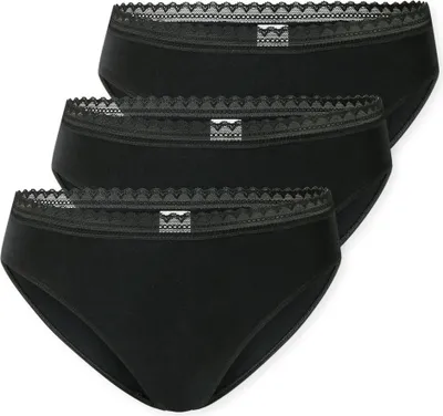 Produktbild von Schiesser Damen 3 er Pack Rio Slip Gr. 40  schwarz
