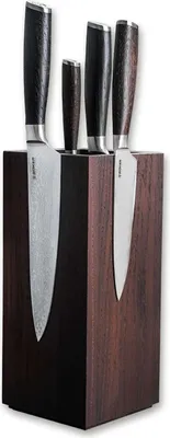 Image de Böker Meisterklinge Damast Set Square Bloc à couteaux