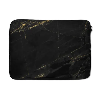 Produktbild von MuchoWow® Laptop Hülle 14 ZollMarmor - Schwarz - Gold - Chic - Marmoroptik - Design Laptoptasche - Laptoptasche - Stoßsicher - Schutzhaube