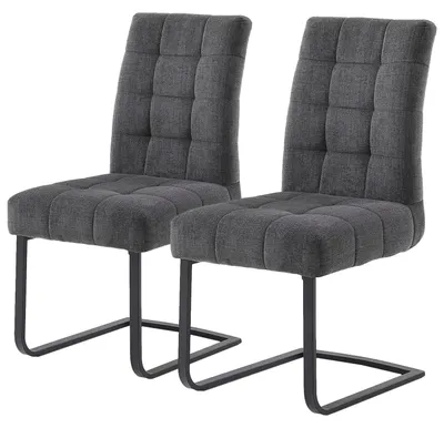 Produktbild von home24 Freischwinger - 2er Set - Flachgewebe / Eisen
