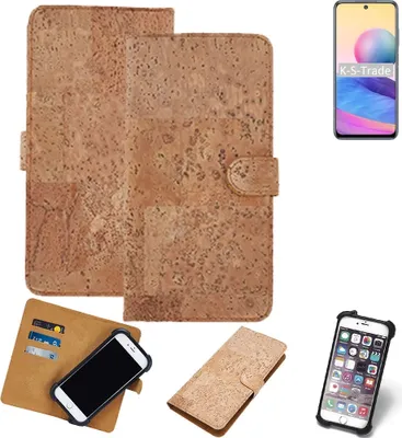 Produktbild von K-S-Trade Hülle kompatibel mit Xiaomi Redmi Note 10 5G  Kork Handyhülle Cover  Schutzhülle TPU Case Bumper in Hellbraun, (1x)