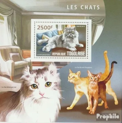 Produktbild von Briefmarken Togo 2014 Mi Block 1026 (kompl. Ausgabe) postfrisch Katzen