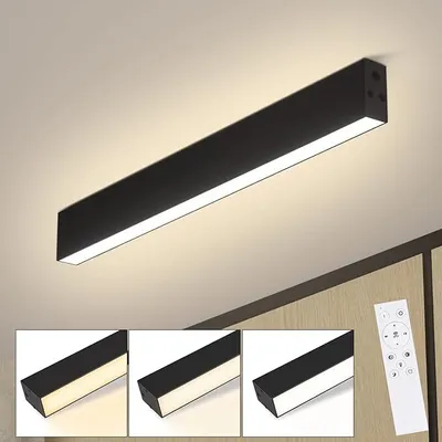 Obrázek produktu pro ZMH LED stropní světlo stropní lampa do obývacího pokoje 17W moderní černé stropní světlo 53,6 cm stmívatelné s dálkovým ovládáním pro ložnici kuchyň kancelář jídelnu