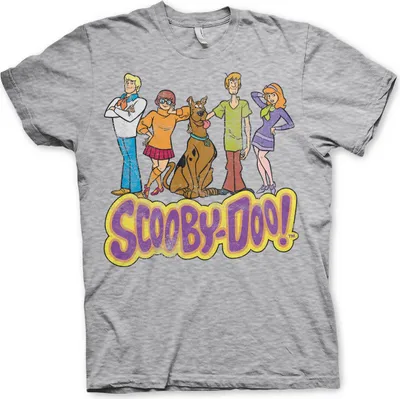 Produktbild von Team Scooby Doo Distressed T-Shirt - Small - Heather-Grey