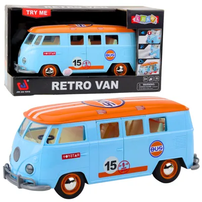 Imagen del producto de Retro Coche Van Autobús Luces Sonidos Abriendo Puertas Azul