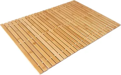 Produktbild von Bambus Badematte rutschfest 50x80 cm, Nachhaltige Duschmatte, Feuchtigkeitsbeständig für Bad, Sauna & Pool