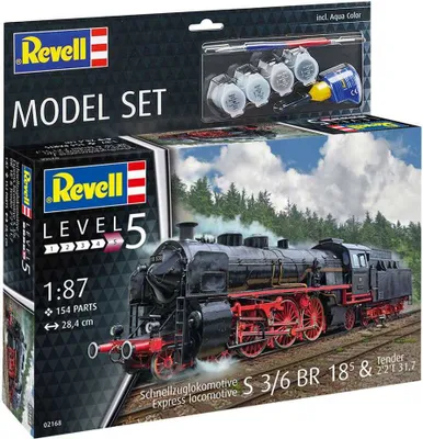 Produktbild von Revell 62168 Model Set Schnellzuglokomotive S3-6 BR18. Maßstab 1:87