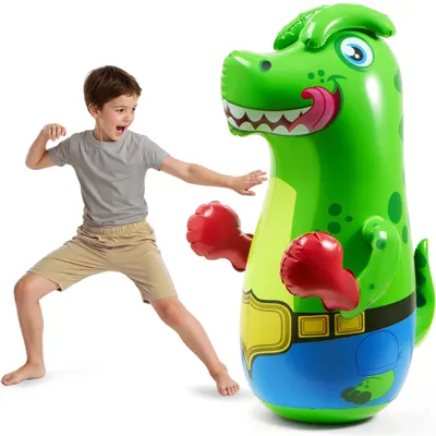 Obrázok produktu pre Nafukovacia hračka Bopper, 119 cm - dinosaurus T. rex - prémiová kvalita - bezpečná hračka - vhodné na používanie v interiéri aj exteriéri - ideálny darček