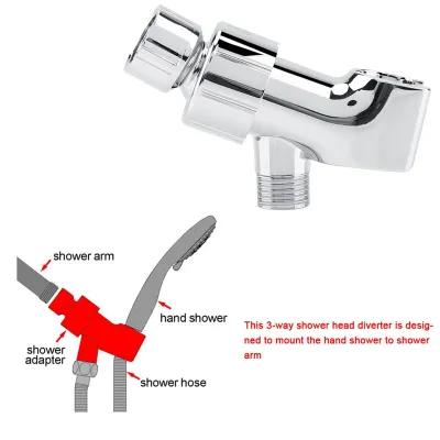 Image de inverseur de pomme de douche à 3 voies, inverseur de pomme de douche, support de pomme de douche, support de pomme de douche, inverseur