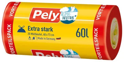 Immagine prodotto di Cestino con coulisse Pely 60l extra forte VP clima neutro (20 pz.)