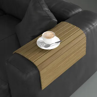 Produktbild von Holzauflage für die Sofa-Armlehne 60 × 60 cm EICHE – Armlehnenablage aus Holz