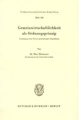 Produktbild von Gemeinwirtschaftlichkeit als Ordnungsprinzip.