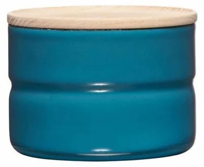 Vorratsdose mit Eschenholzdeckel, Ø 8 cm, 230 ml, Blau