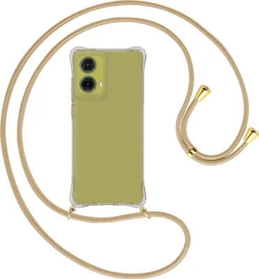 Produktbild von Handykette Backcover-Schutzhülle mit Band (Metall goldfarben) für Motorola Moto G85 5G - caramel